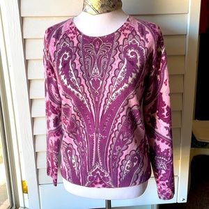 CASHMERE Vertical Design Paisley Sweater